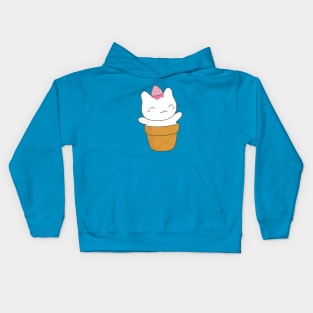Cute Cat Ice Cream Cone T-Shirt Kids Hoodie